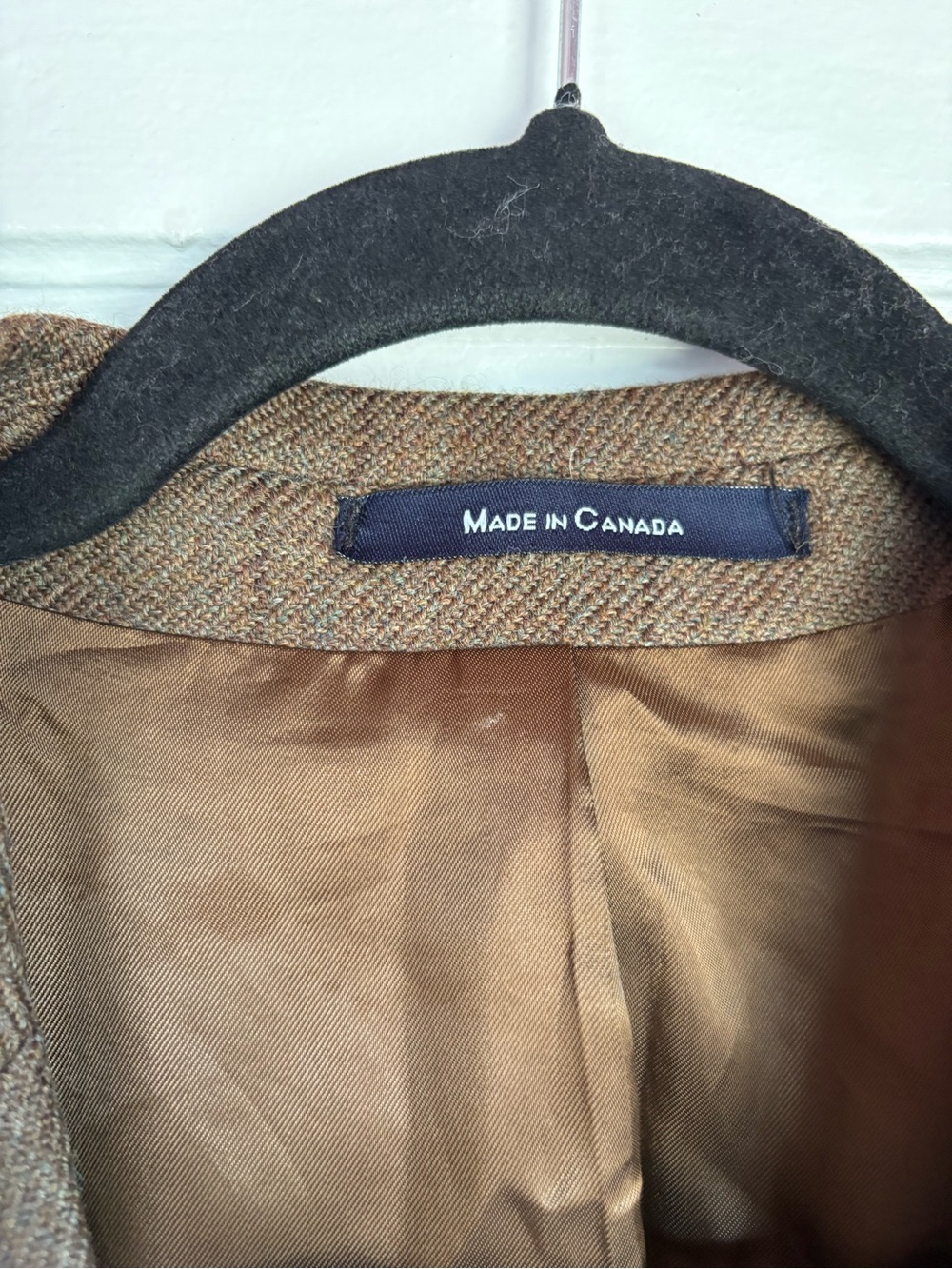 VTG Polo University Club Ralph Lauren Wool Windowpane Blazer Brown 43T Tall - Picture 4 of 7